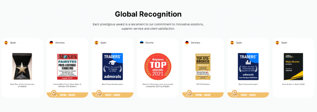 admiral markets global recognition awards